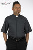 Camicia manica corta clergy Terital  60% cotone 40% poliestere  colore grigio scuro