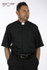 Camicia manica corta clergy Terital  60% cotone 40% poliestere  colore nero