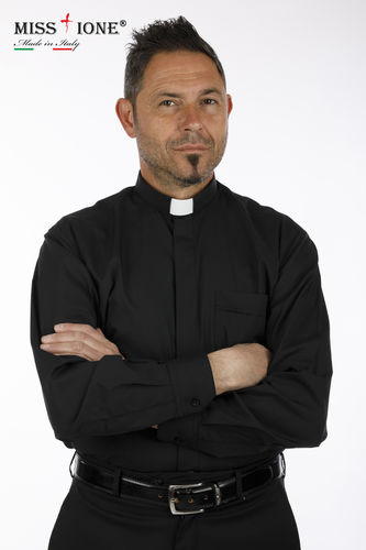 Camicia manica lunga clergy 100% cotone